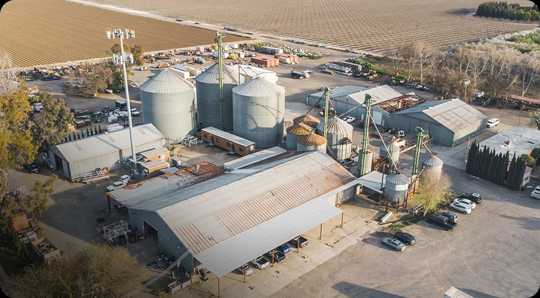 Aerial view of the Davis Mechatronics facility in Davis, CA